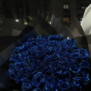 Midnight Blue Ribbon Flower Bouquet