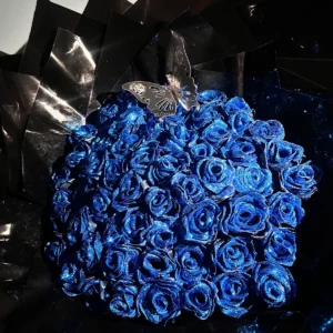 Midnight Blue Ribbon Flower Bouquet