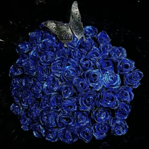 Midnight Blue Ribbon Flower Bouquet