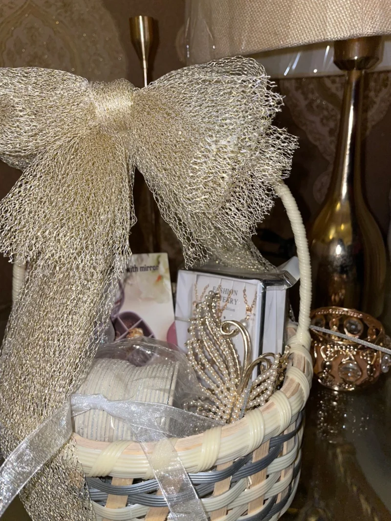 Round Mini Gift Basket for Her