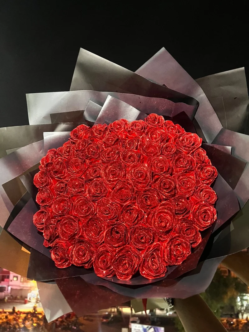 WhatsApp Image 2026-06-25 at 10.32.26 PM Royal Crimson Ribbon Flower Bouquet