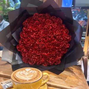 WhatsApp Image 2026-06-25 at 10.34.26 PM (2) Royal Crimson Ribbon Flower Bouquet