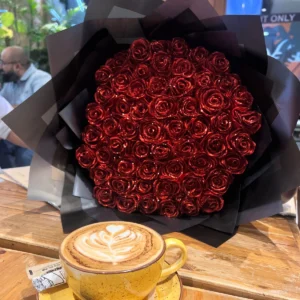 WhatsApp Image 2026-06-25 at 10.34.26 PM Royal Crimson Ribbon Flower Bouquet