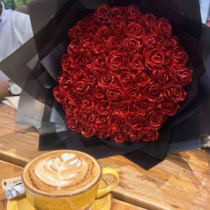 WhatsApp Image 2026-06-25 at 10.34.29 PM Royal Crimson Ribbon Flower Bouquet