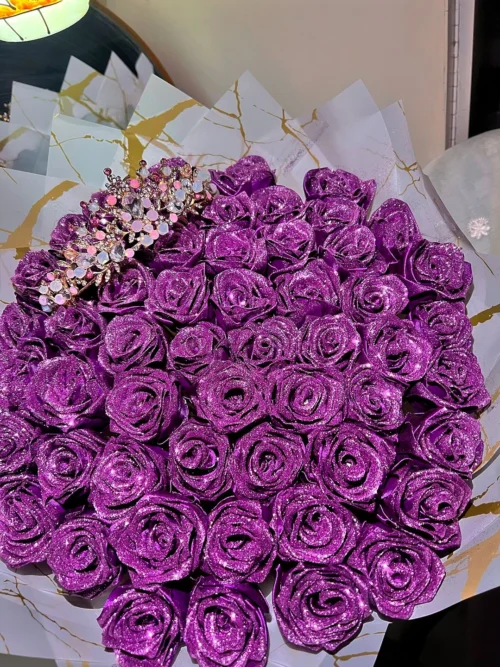 Imperial Violet Ribbon Flower Bouquet