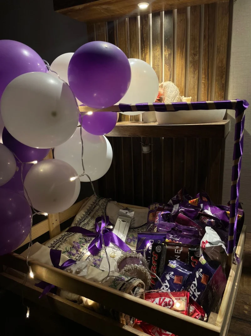 Ultimate Sapphire Luxury Basket And Cake Surprise