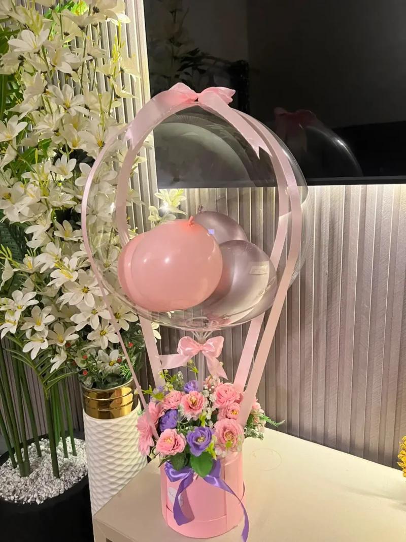 The Enchanted Hot Air Balloon Floral Box (Pink & Lavender)