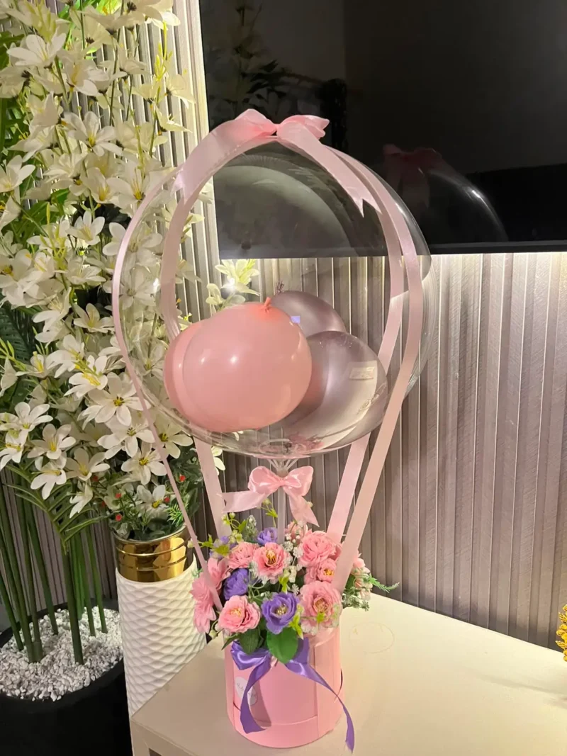 The Enchanted Hot Air Balloon Floral Box (Pink & Lavender)
