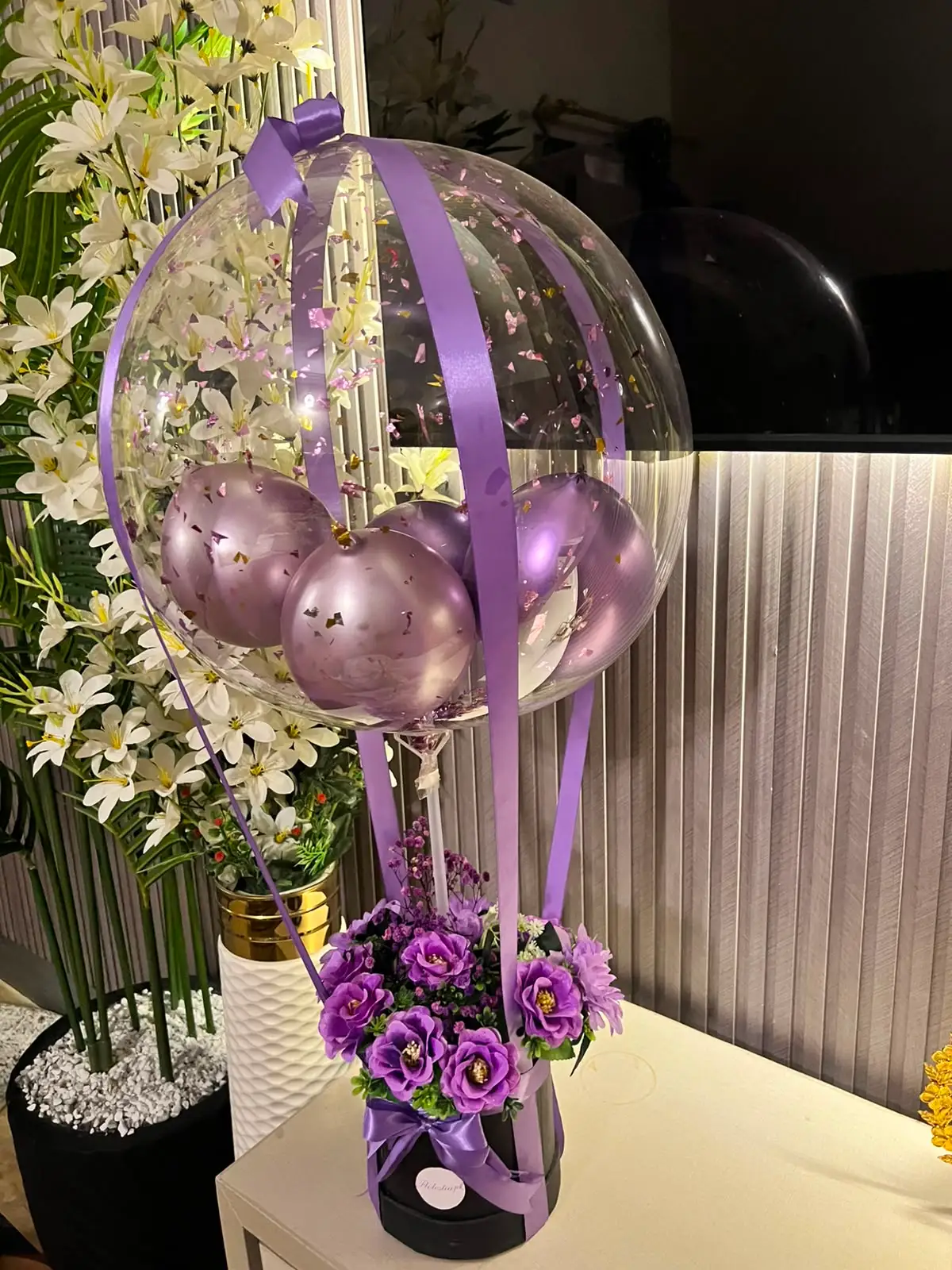The Enchanted Hot Air Balloon Floral Box (Purple)