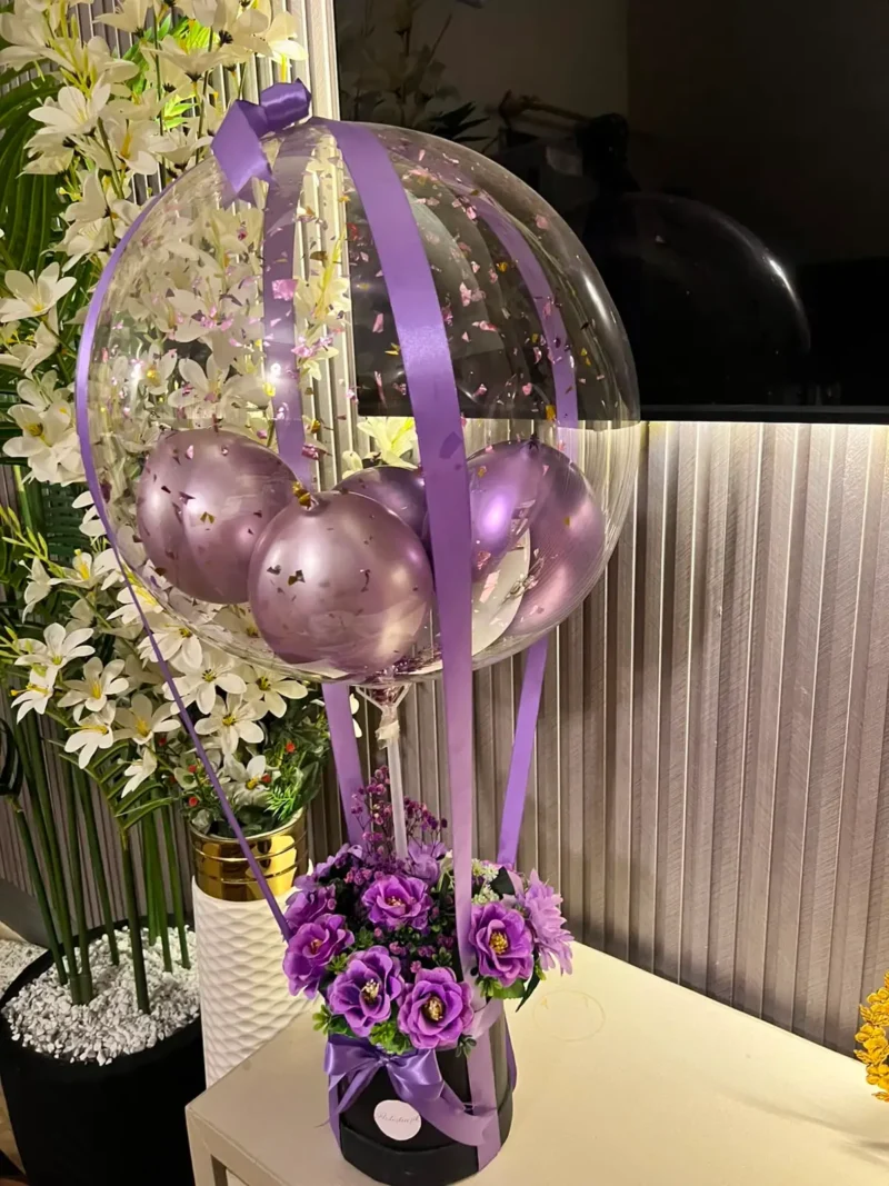 The Enchanted Hot Air Balloon Floral Box (Purple)