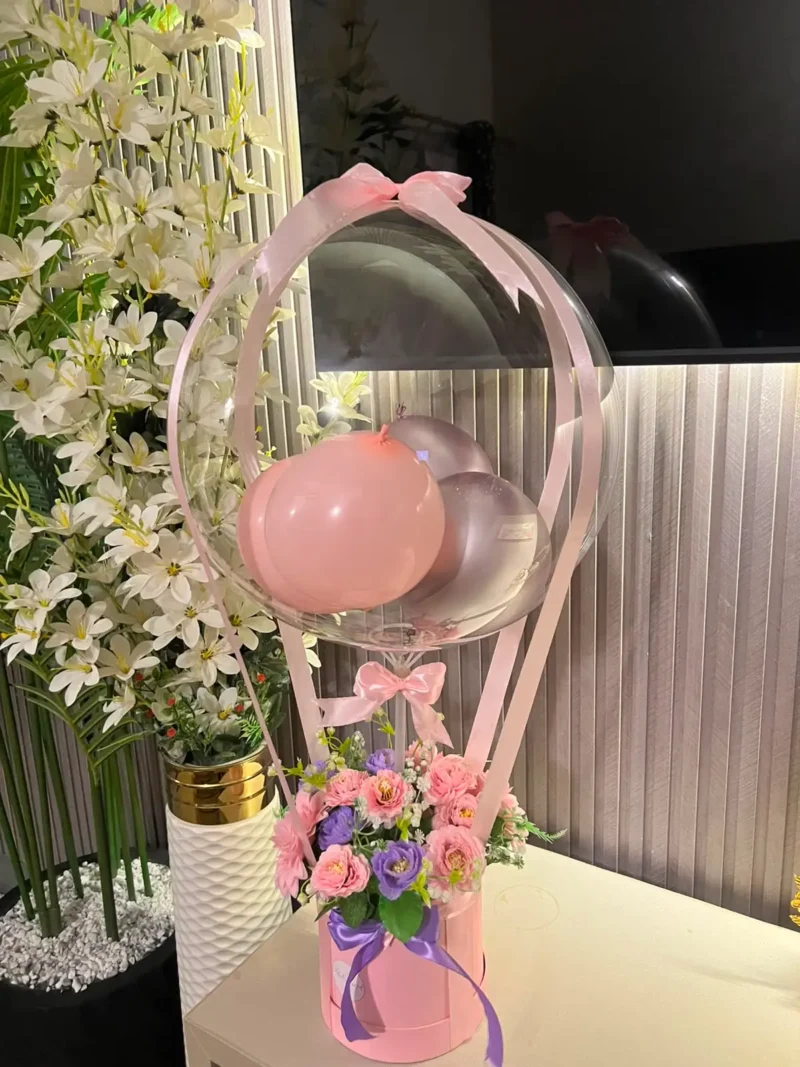 The Enchanted Hot Air Balloon Floral Box (Pink & Lavender)