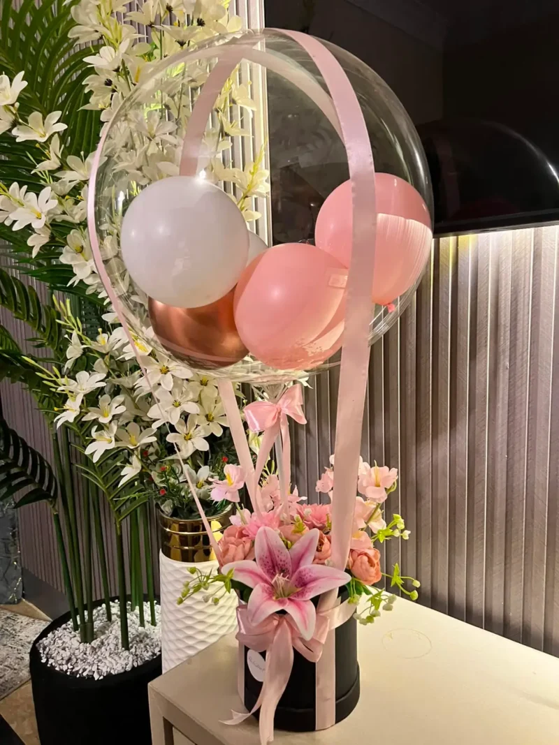 The Enchanted Hot Air Balloon Floral Box (Pink)