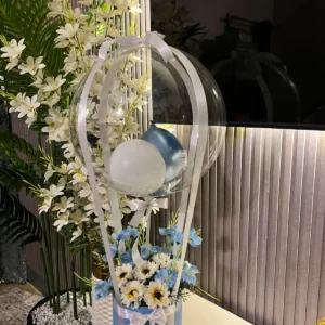 WhatsApp Image 2026-07-12 at 3.07.15 PM The Enchanted Hot Air Balloon Floral Box (Blue & White)